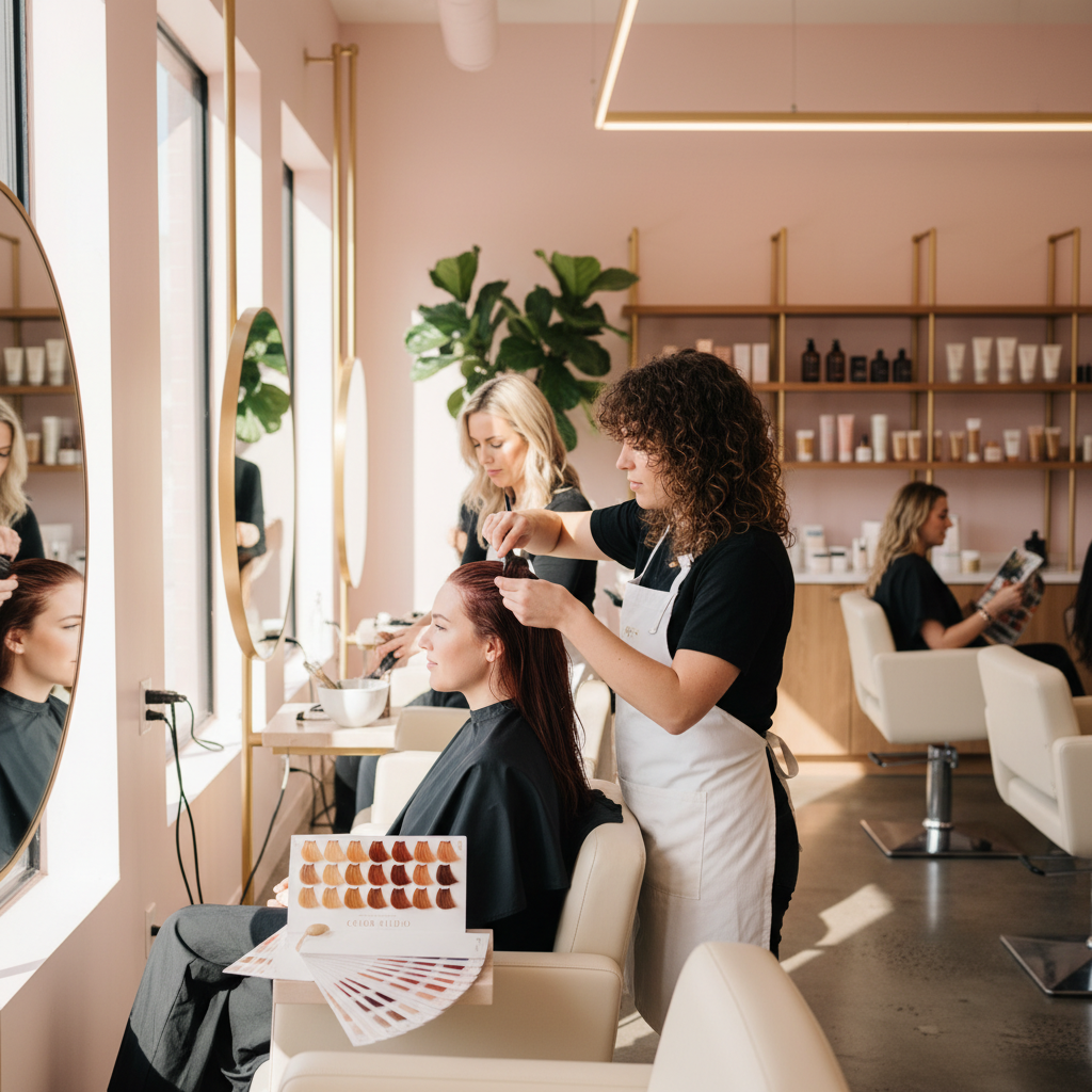 Vibrant hair color services at Amaze Salon in Queens