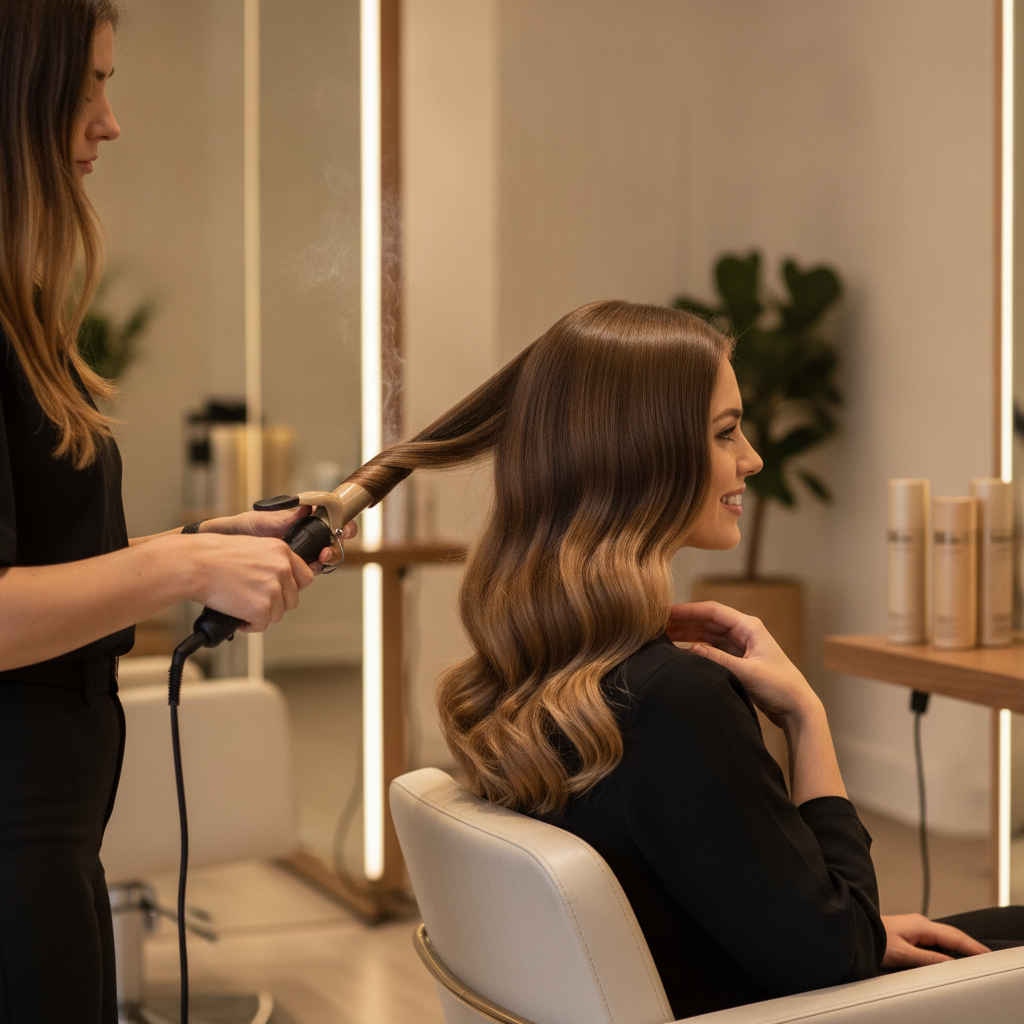 Blow Dry & Style with curling / flat iron